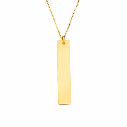 14K Solid Gold Vertical Coordinate Bar Personalized Custom Name Y Chain Necklace for Women | Birthday Christmas Mother’s Day Gift