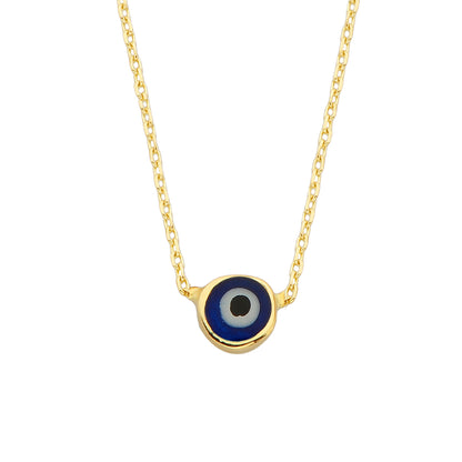 14K real solid gold evil eye pendant necklace for women, christmas xmas birthday gifts for her mom