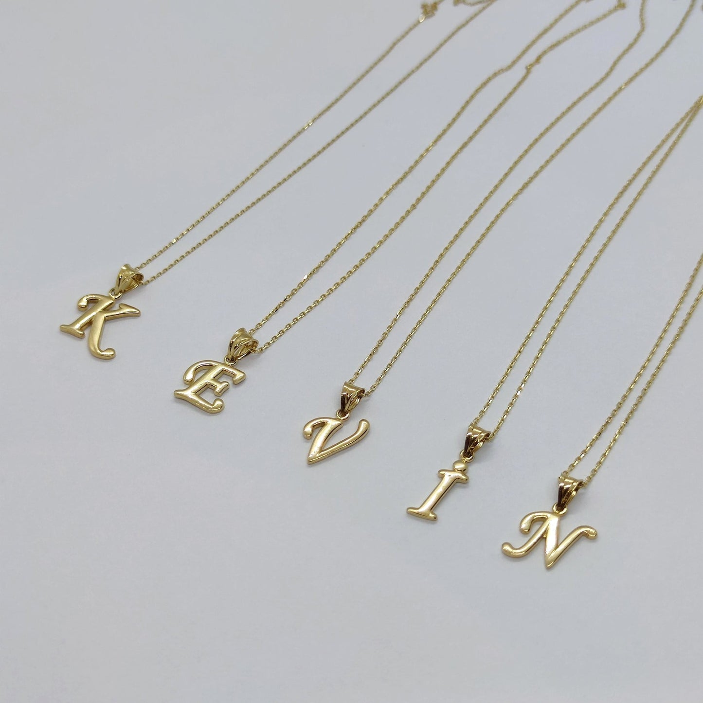 14K solid gold Custom Initial Necklace , 14K Real Solid Gold Initial Pendant Necklace , Personalized Necklace , Charm Initial Pendant , Initial Charms personalized gift