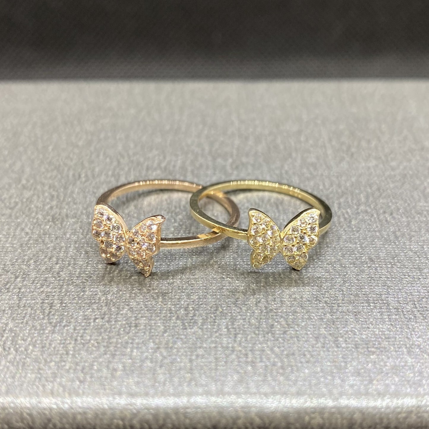 14K solid gold butterfly rings for women, birthday gifts for her