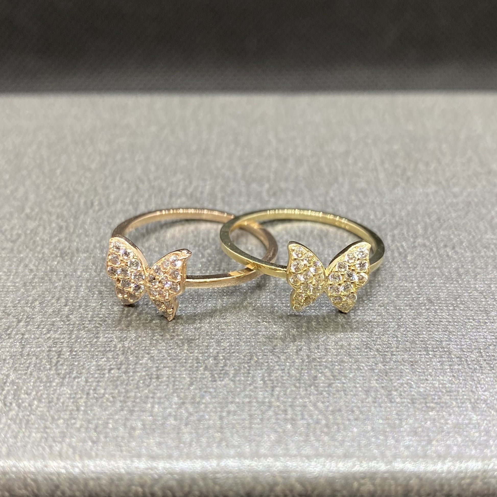 14K solid gold butterfly rings for women, birthday gifts for her