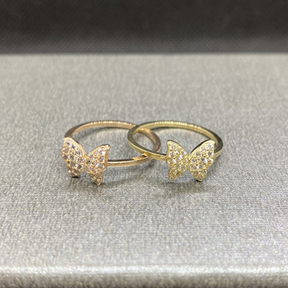 14K solid gold butterfly rings for women, birthday gifts for her
