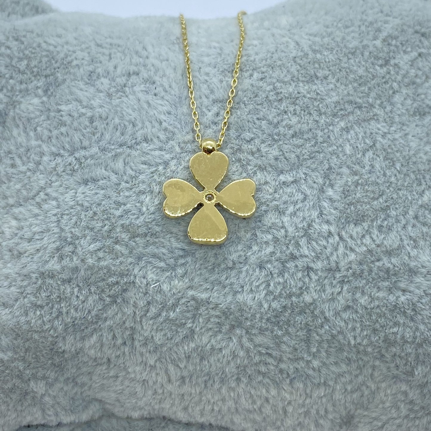 14K Solid Gold Four Leaf Clover Necklace for Women , Clover Jewellery , four leaf clover necklace