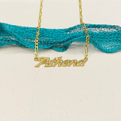 14K Solid Gold Engraved Custom Name Necklace