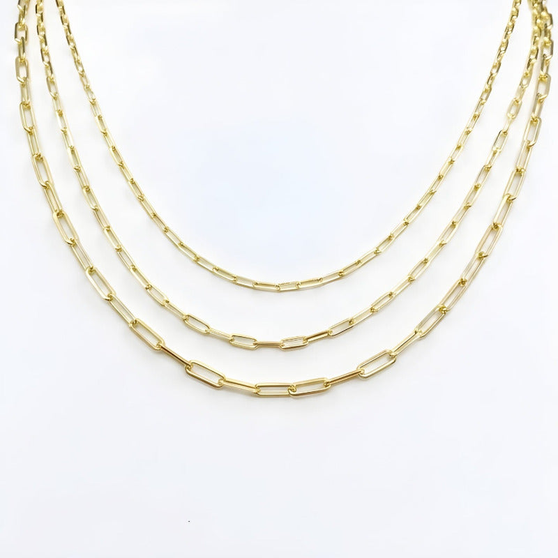14K Gold Paperclip Chain Necklace