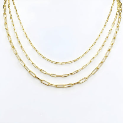 14K Gold Paperclip Chain Necklace