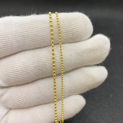 14K Solid Gold Ball Chain Necklace