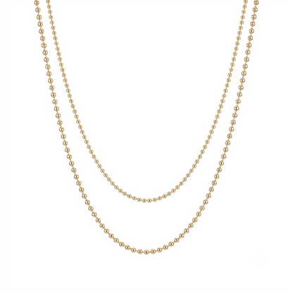 14K Solid Gold Ball Chain Necklace