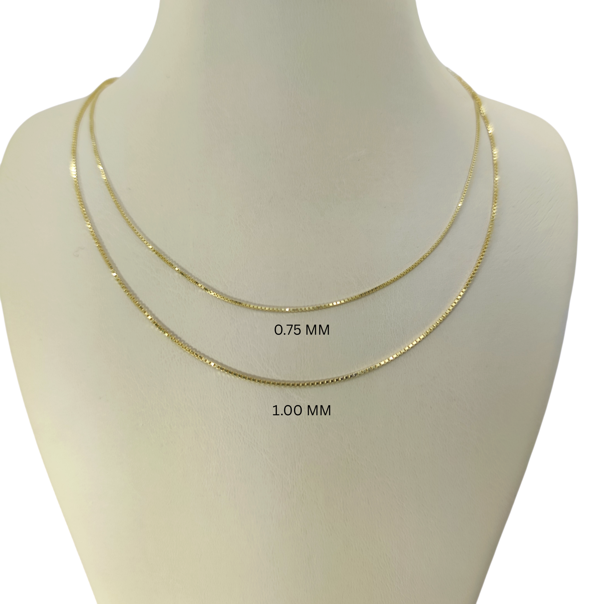 14K Solid Gold Box Chain Necklace