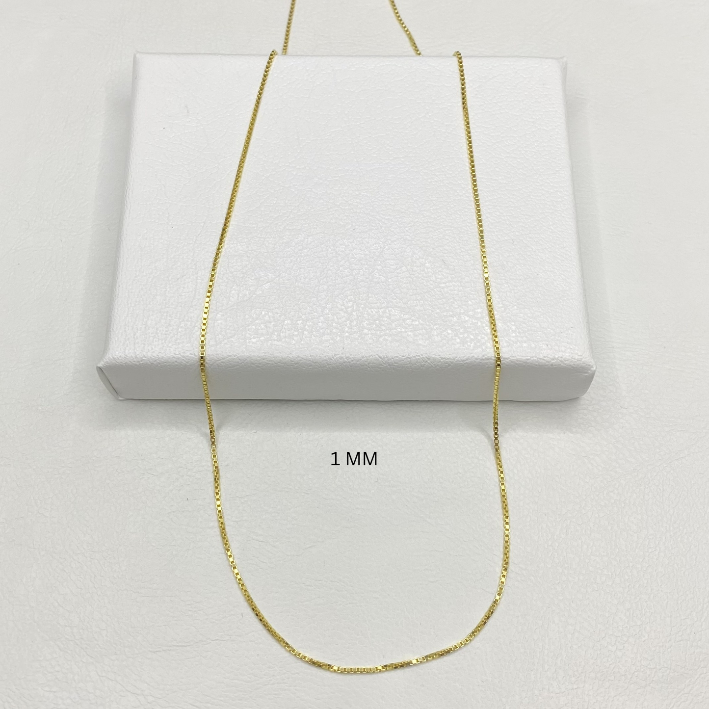 14K Solid Gold Box Chain Necklace