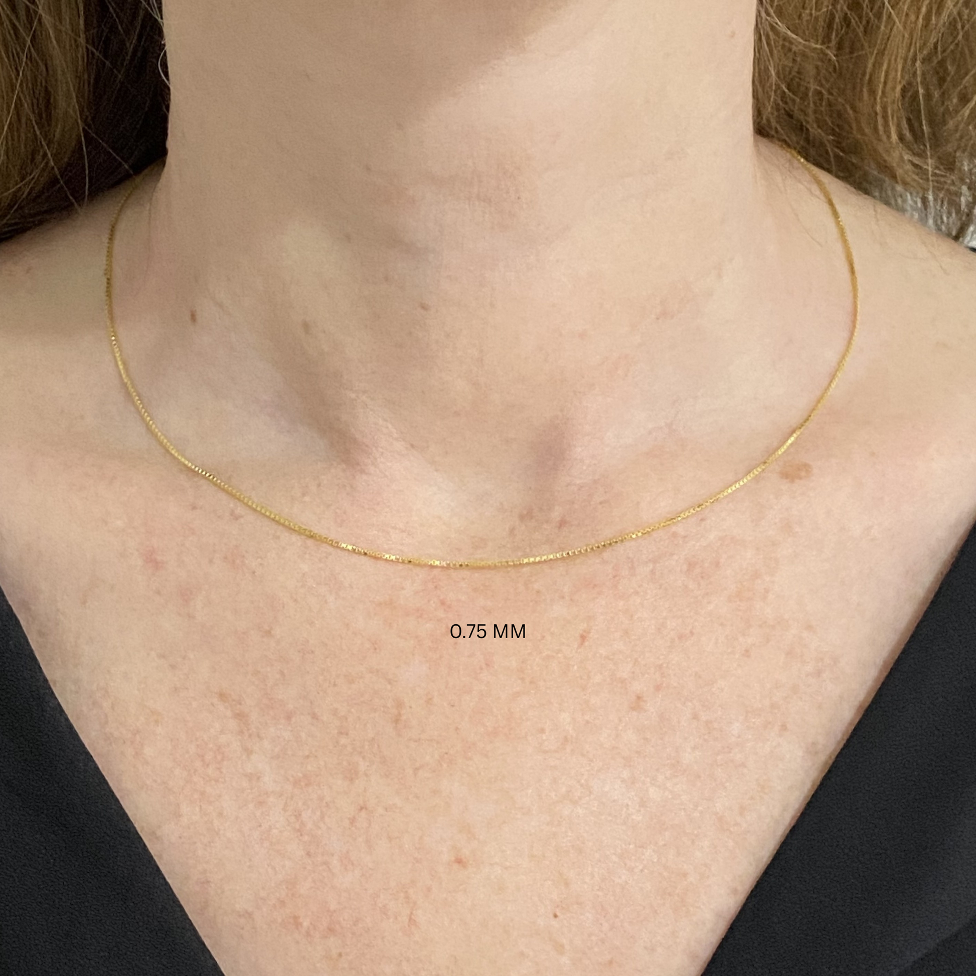 14K Solid Gold Box Chain Necklace