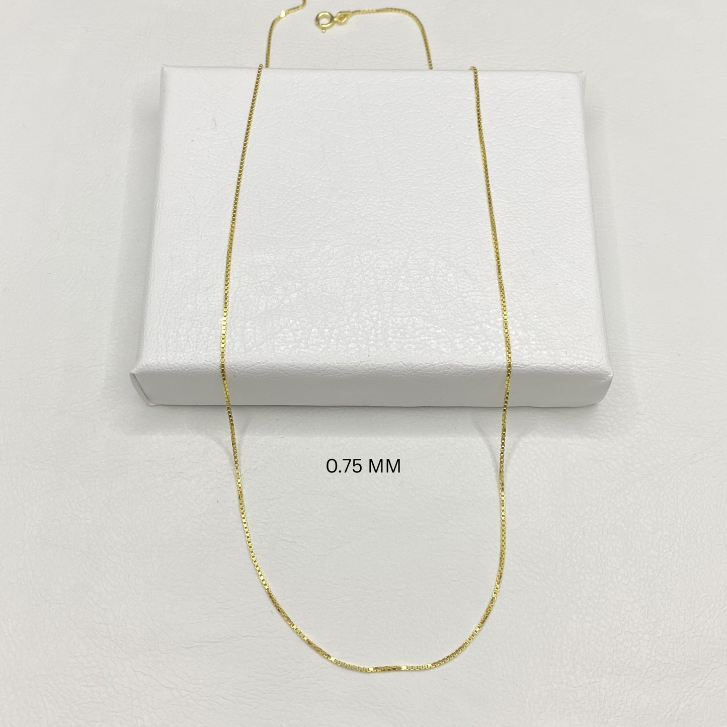 14K Solid Gold Box Chain Necklace