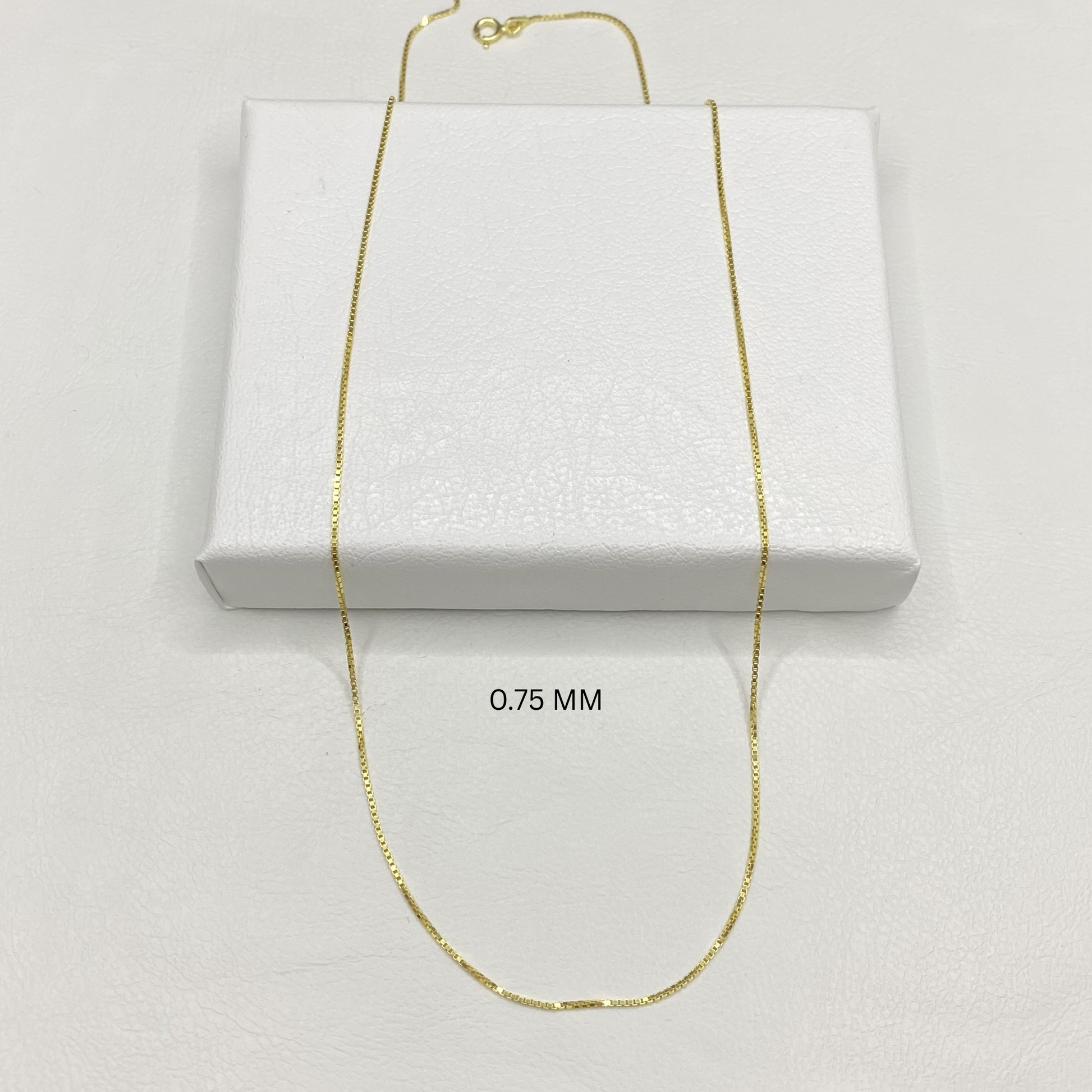 14K Solid Gold Box Chain Necklace
