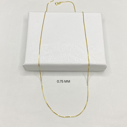 14K Solid Gold Box Chain Necklace