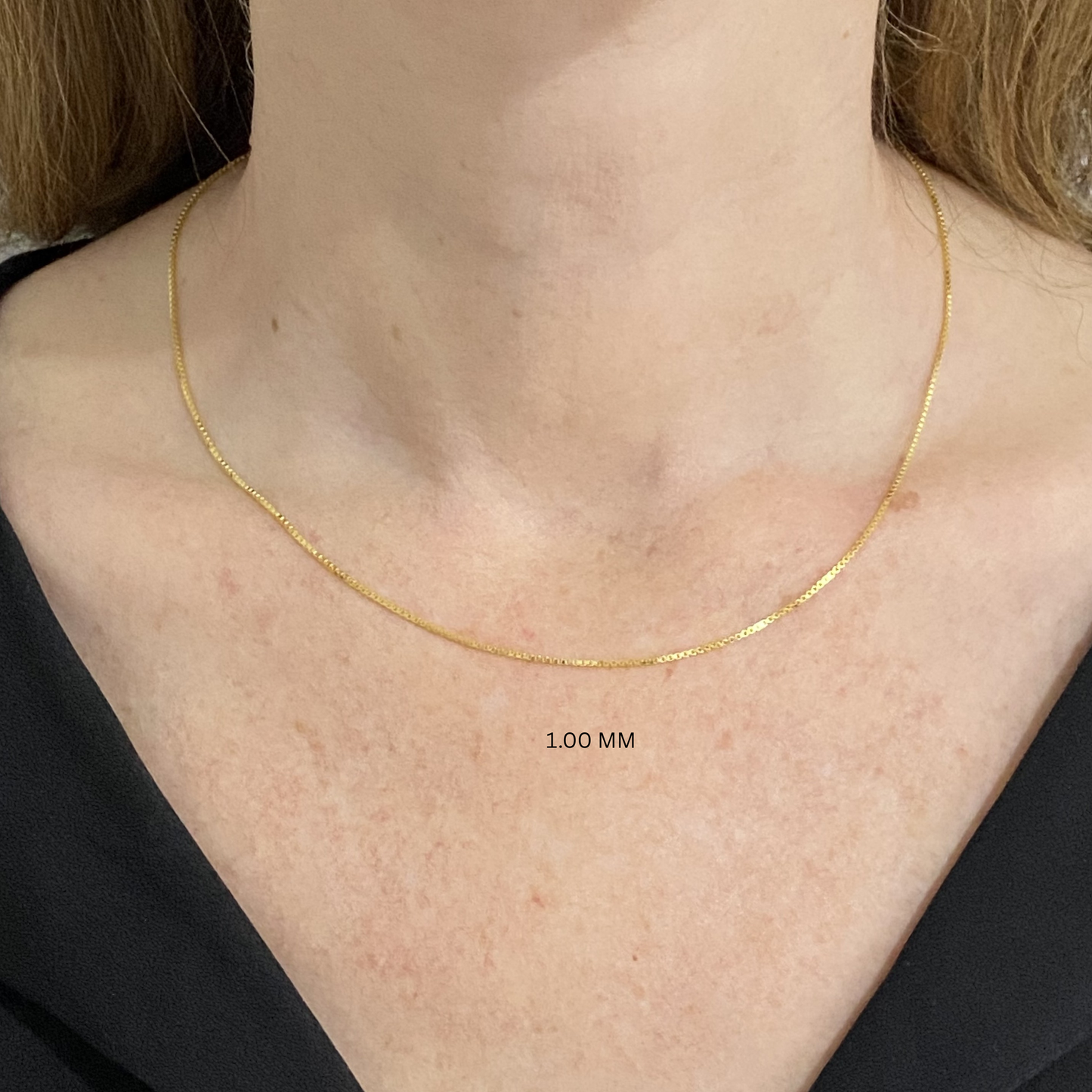 14K Solid Gold Box Chain Necklace