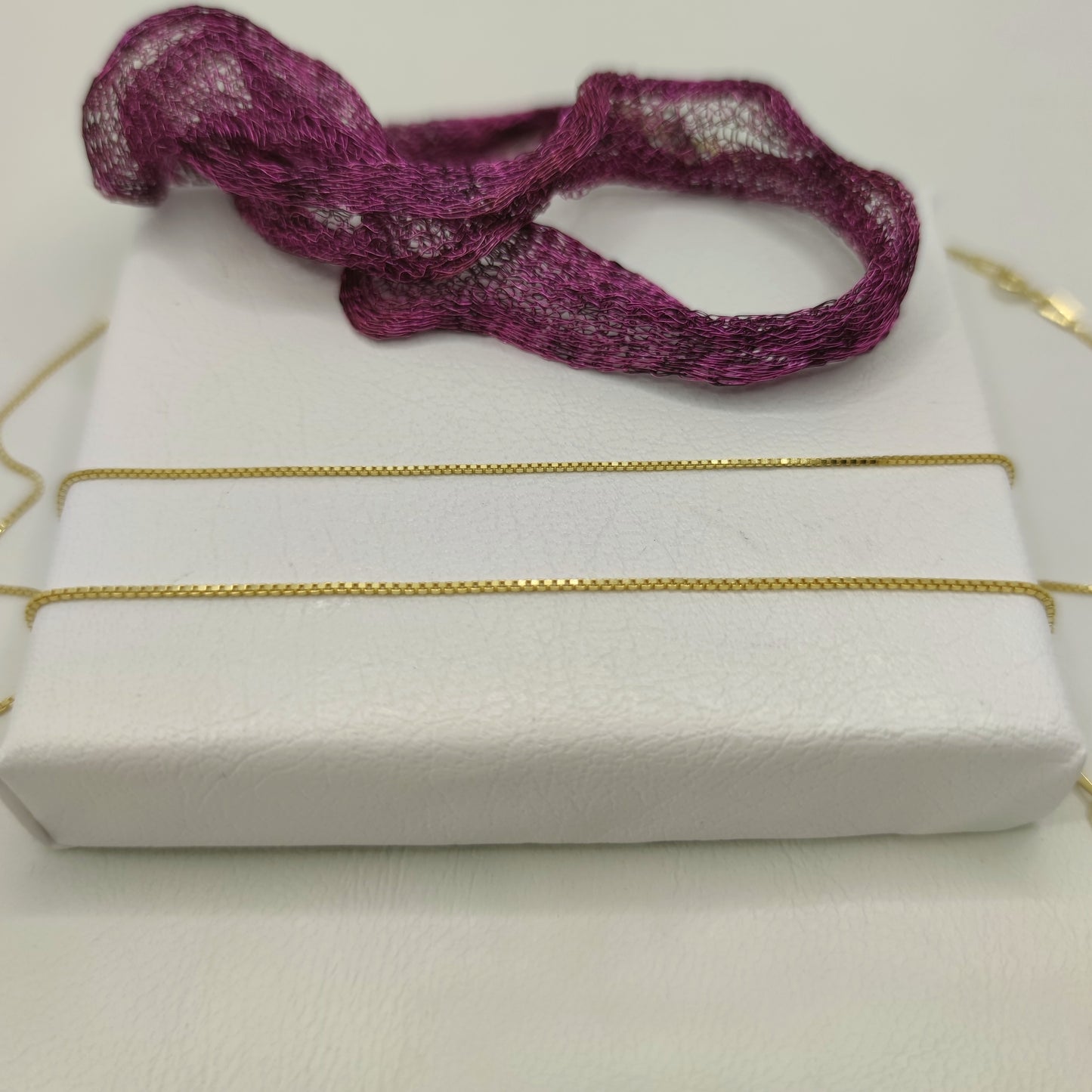 14K Solid Gold Box Chain Necklace