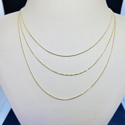 14K Real Solid Gold Chain Necklace