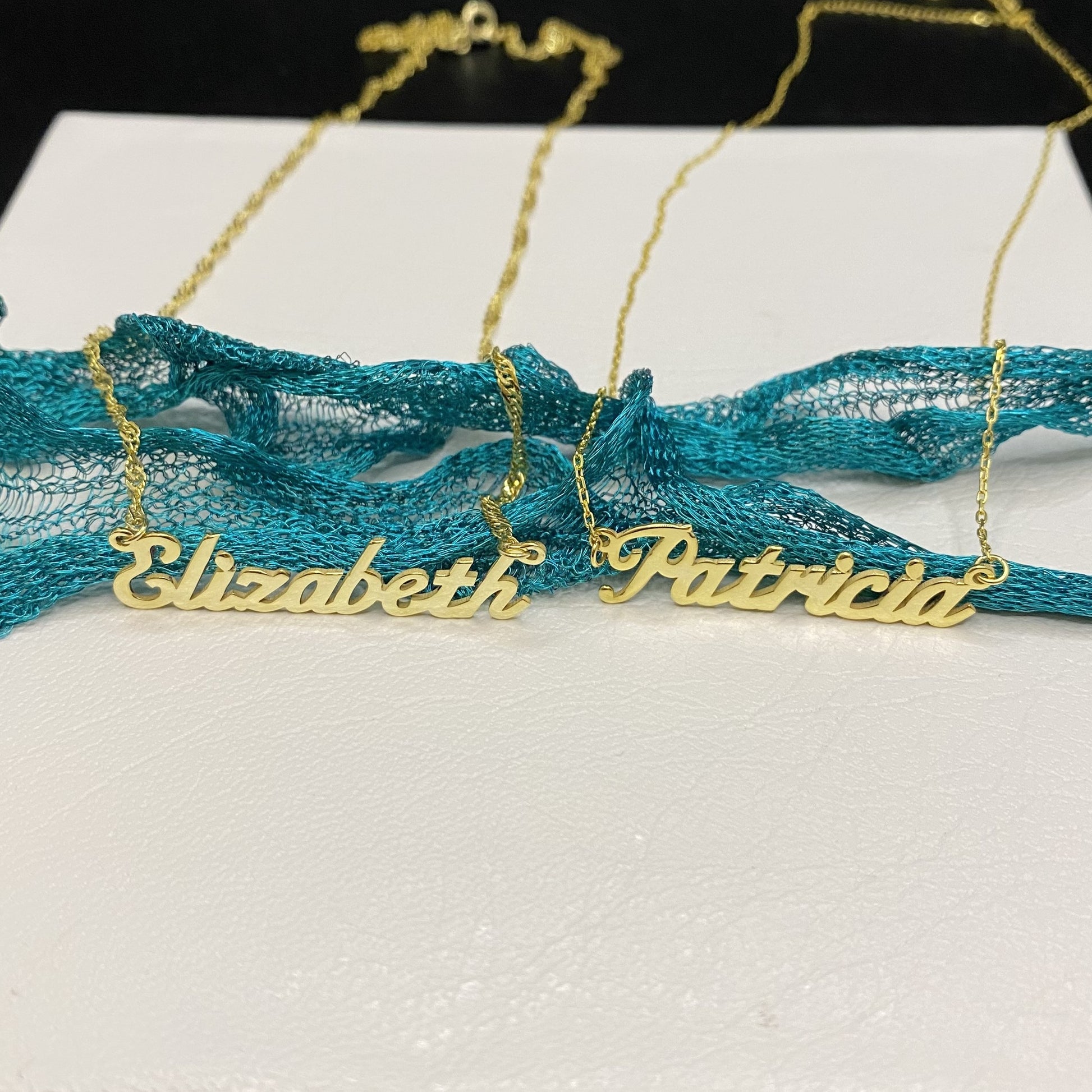 14K Solid Gold Handwriting Custom Name Necklace