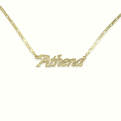 14K Solid Gold Engraved Custom Name Necklace
