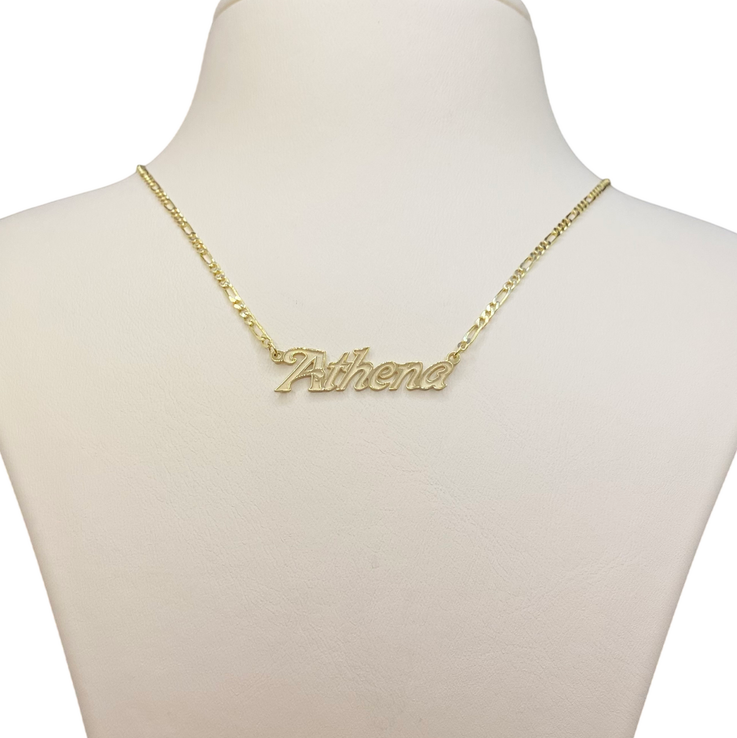 14K Solid Gold Engraved Custom Name Necklace