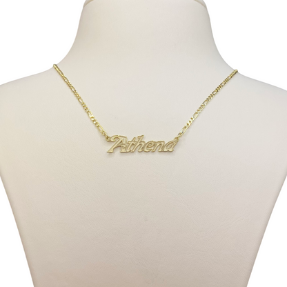 14K Solid Gold Engraved Custom Name Necklace