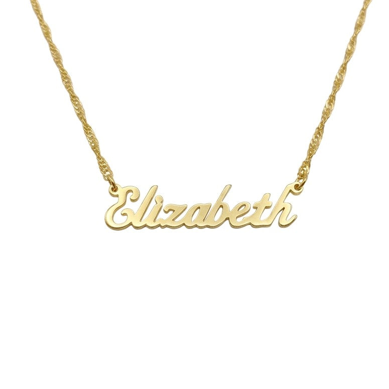 14K Solid Gold Handwriting Custom Name Necklace