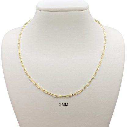 14K Gold Paperclip Chain Necklace