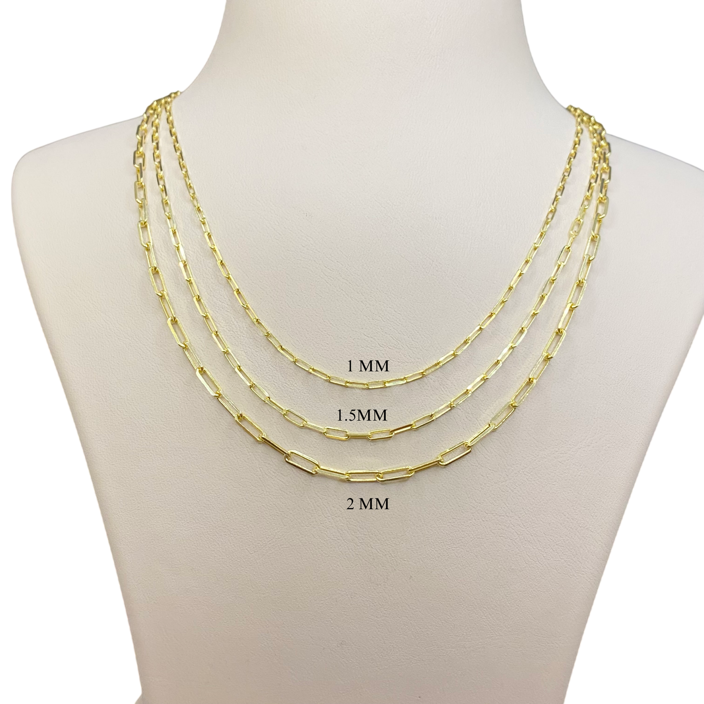 14K Gold Paperclip Chain Necklace