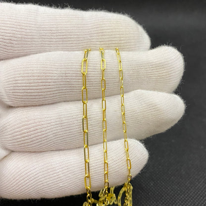 14K Gold Paperclip Chain Necklace