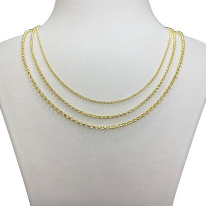 14K Solid Gold Rolo Chain Necklace