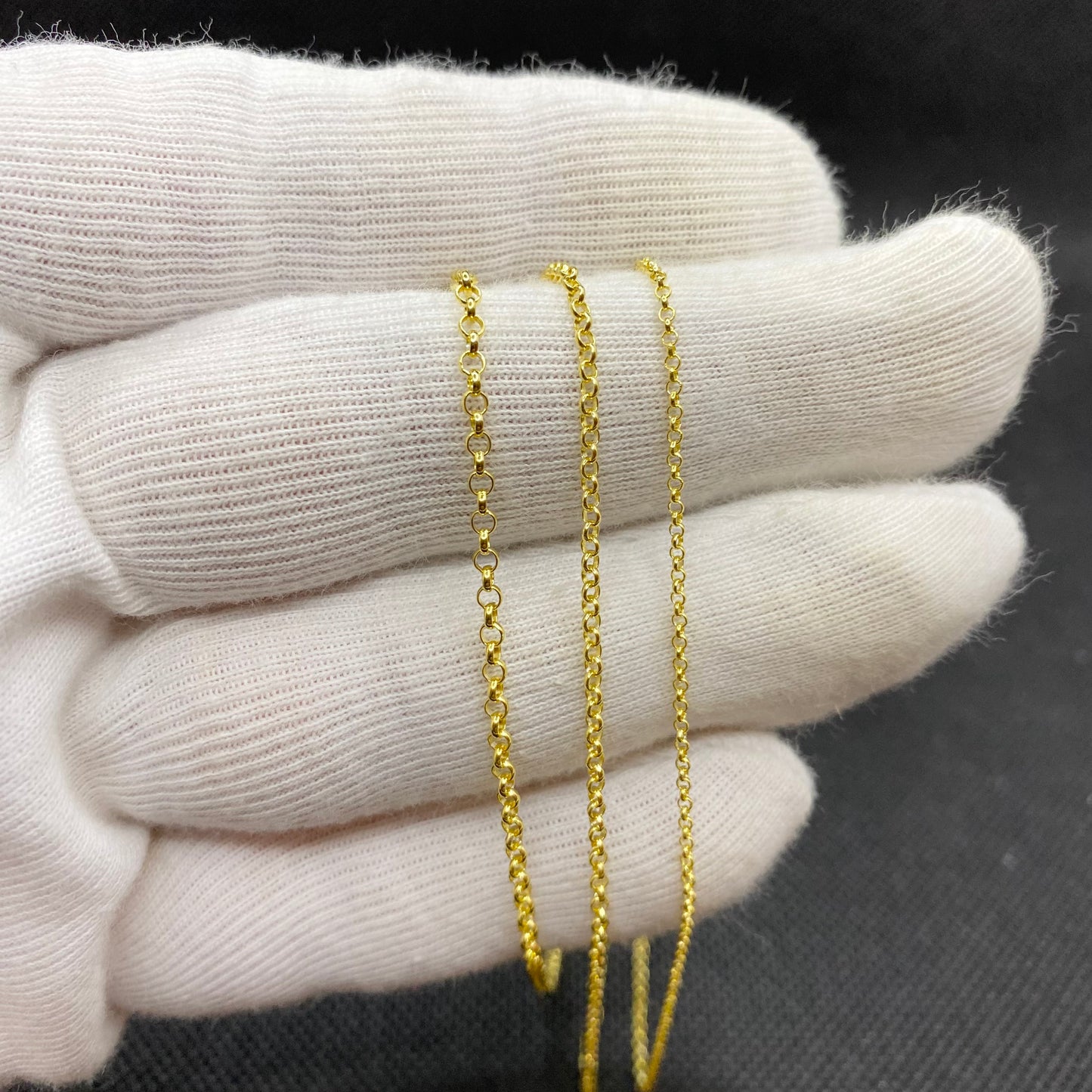 14K Solid Gold Rolo Chain Necklace