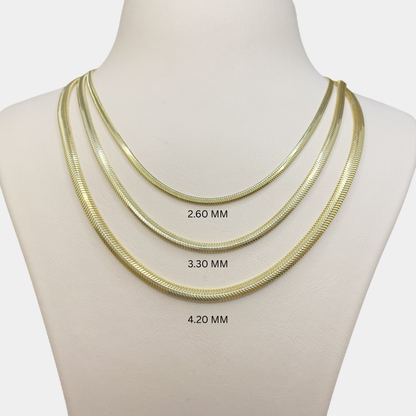 14K Solid Gold Snake Chain Necklace