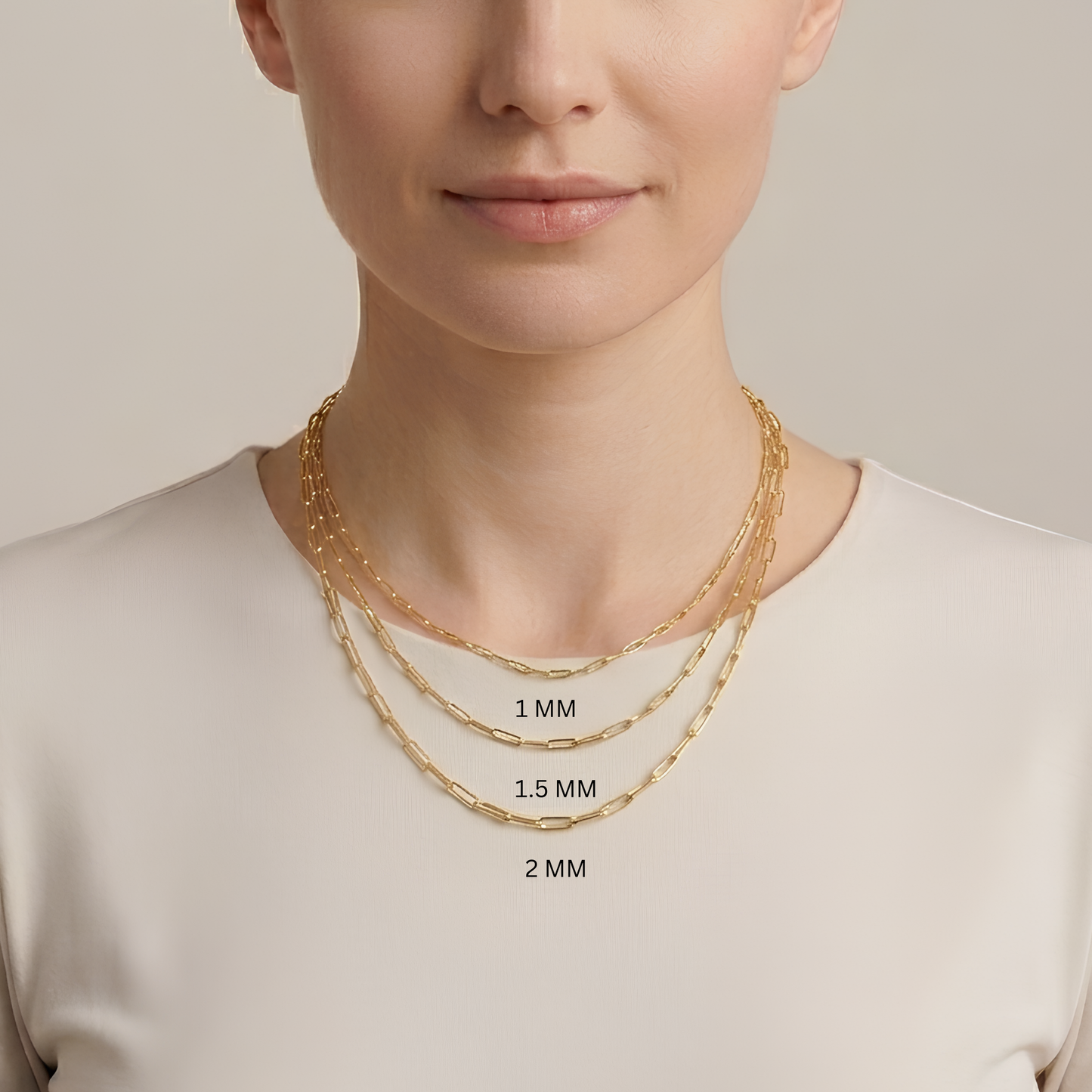 14K Gold Paperclip Chain Necklace