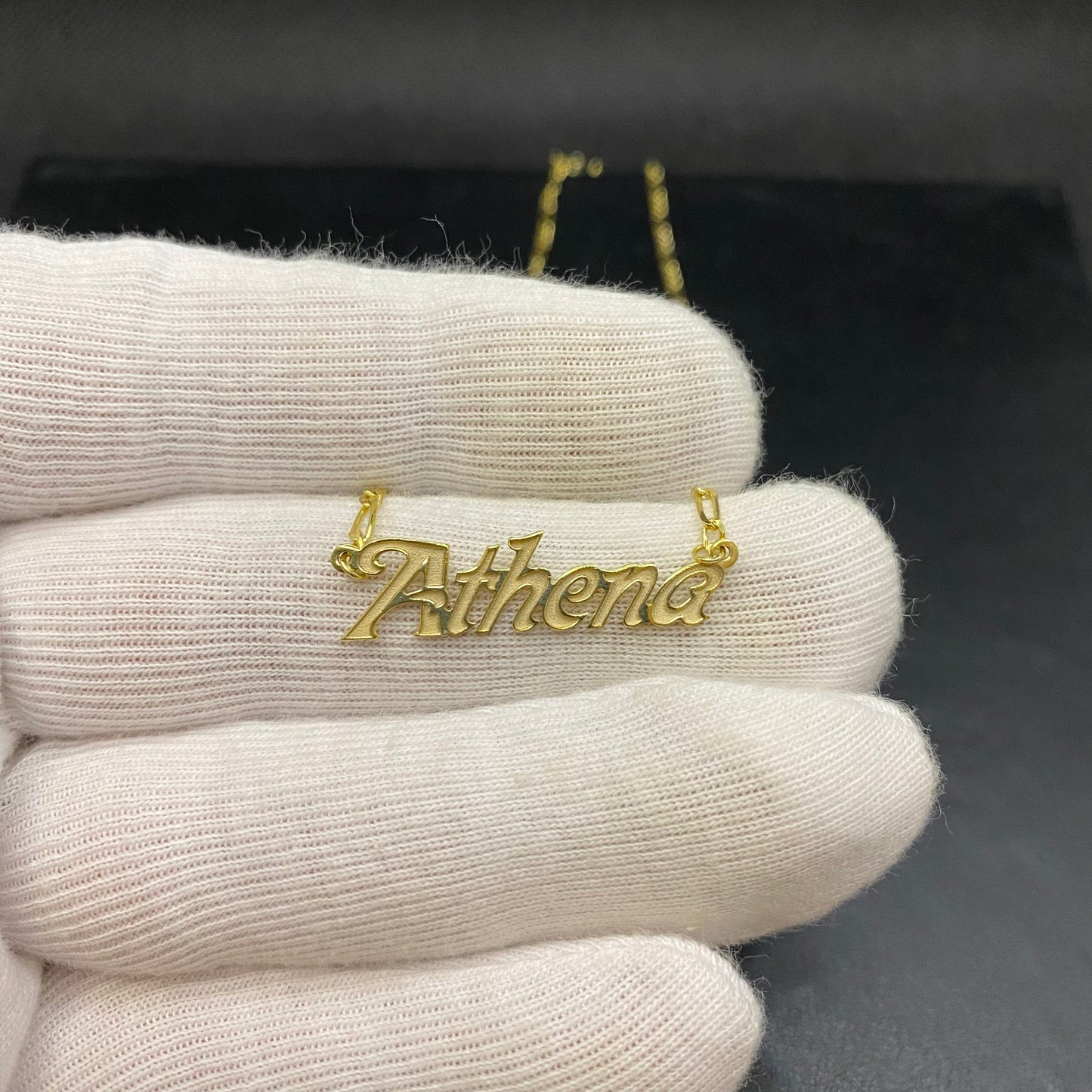 14K Solid Gold Engraved Custom Name Necklace