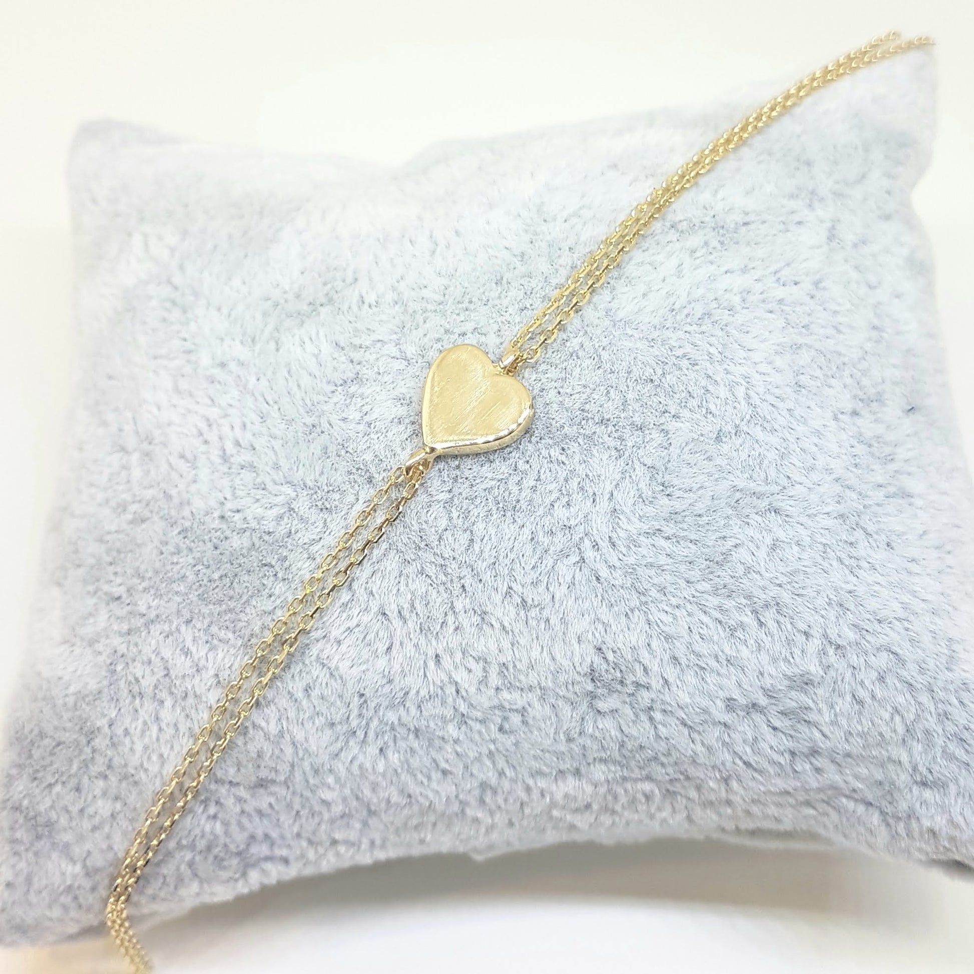 14K Solid Gold Heart Shape Design with White Zirconia Stones Tiny, Dainty,Delicate and Trendy Bracelet best gift for women,yourself, birthday