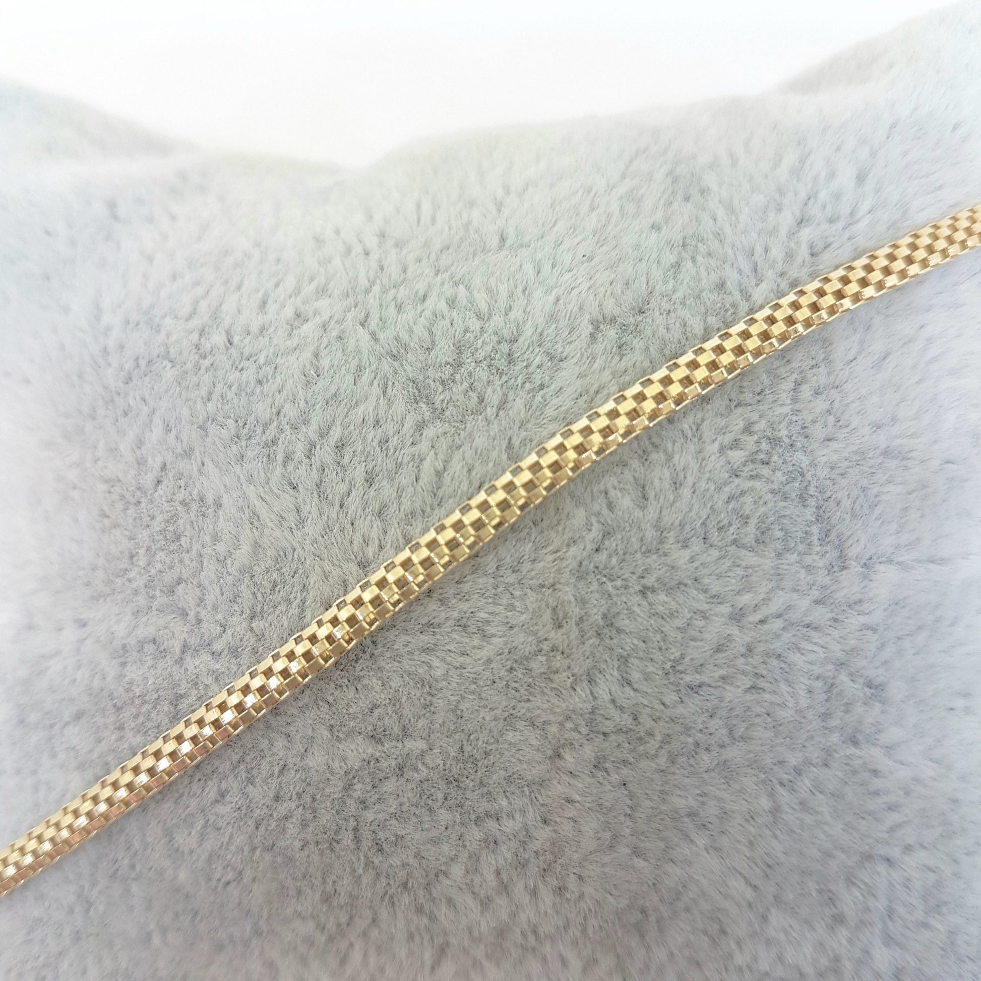 14K Gold Herringbone Chain Link Bracelet Charm Dainty for Women (3 mm X 1.40 mm)