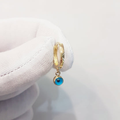 14K Gold Two Sided Evil Eye Drop Dangle Earrings for Women