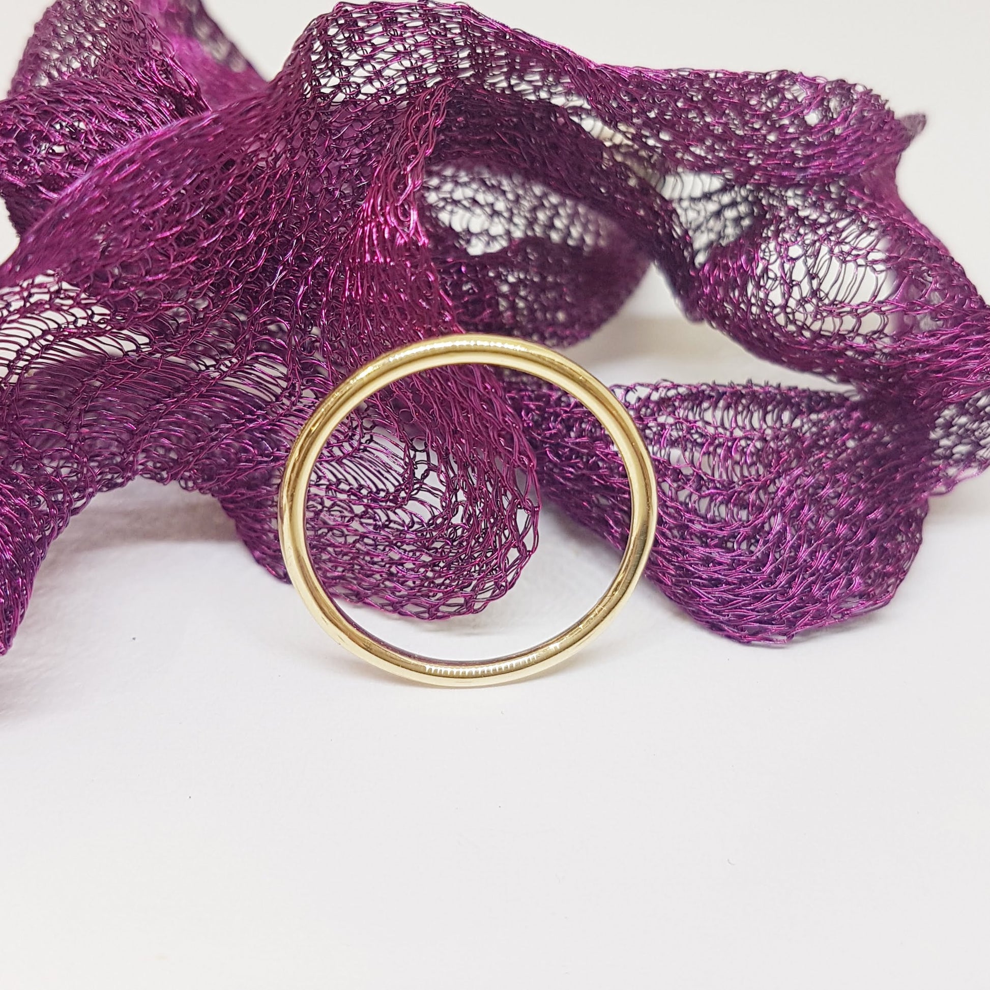 14K Real Yellow Gold Thin Plain Band Polished Midi Women's Wedding Ring Simple Dainty Wire Finger Stacking Knuckle Comfort Fit For Women