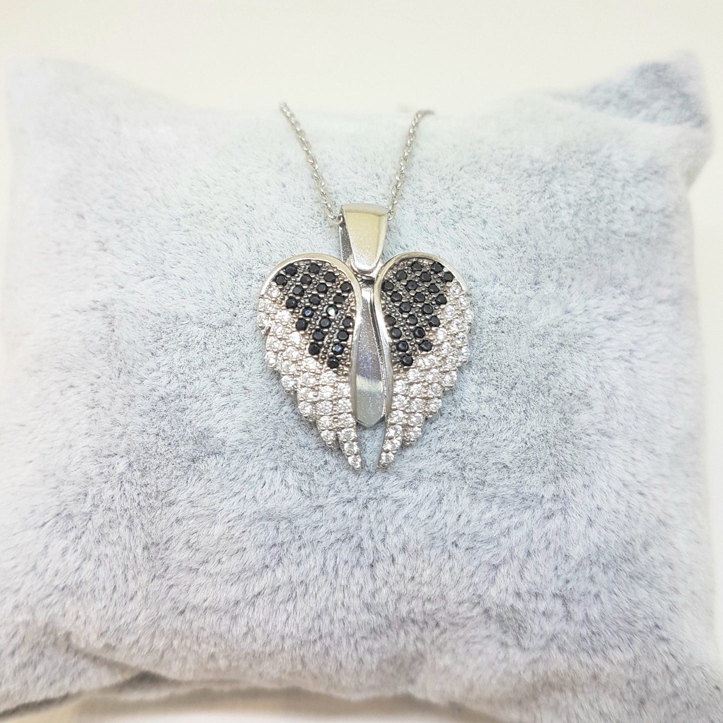 925 Sterling Silver Double Angel Wings Memorial Personalized Forever Remember Names Dates Charm Pendant Necklace Best Birthday Christmas Anniversary Graduation Gift for Women with Rose Plated Option