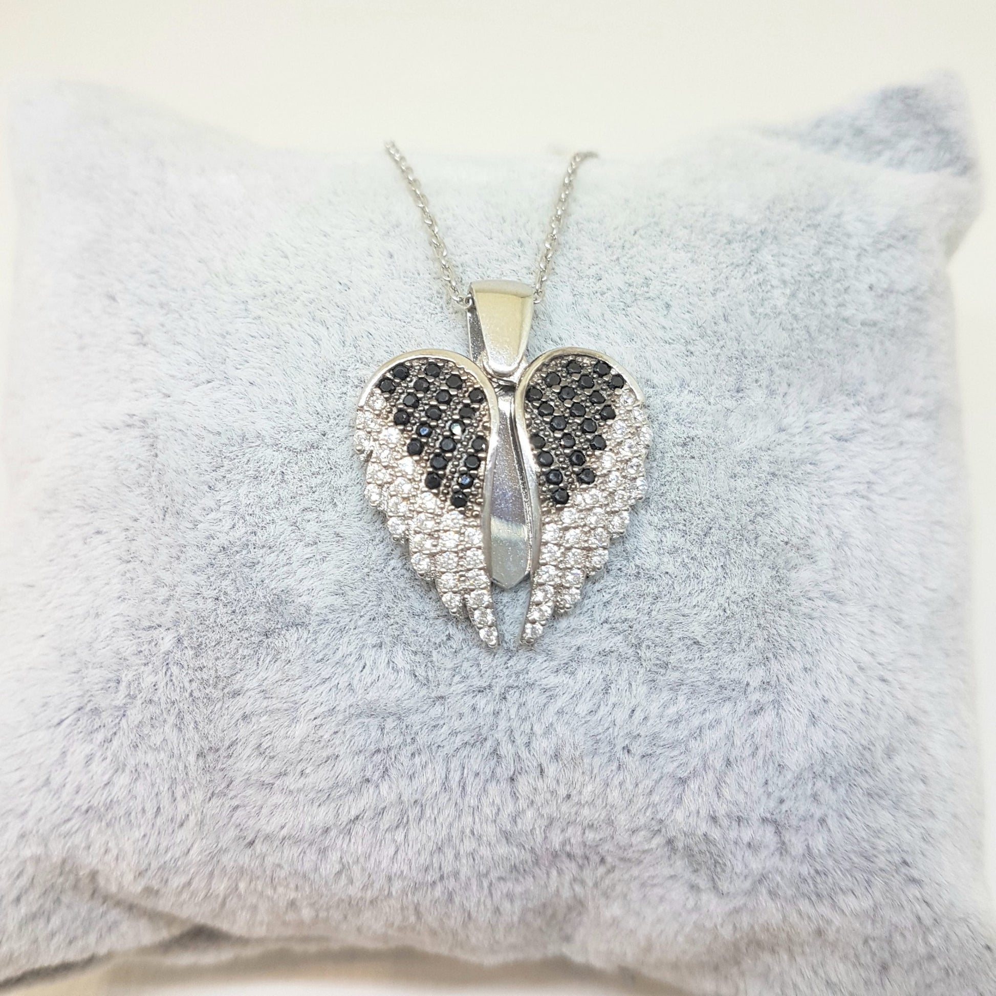 925 Sterling Silver Double Angel Wings Memorial Personalized Forever Remember Names Dates Charm Pendant Necklace Best Birthday Christmas Anniversary Graduation Gift for Women with Rose Plated Option