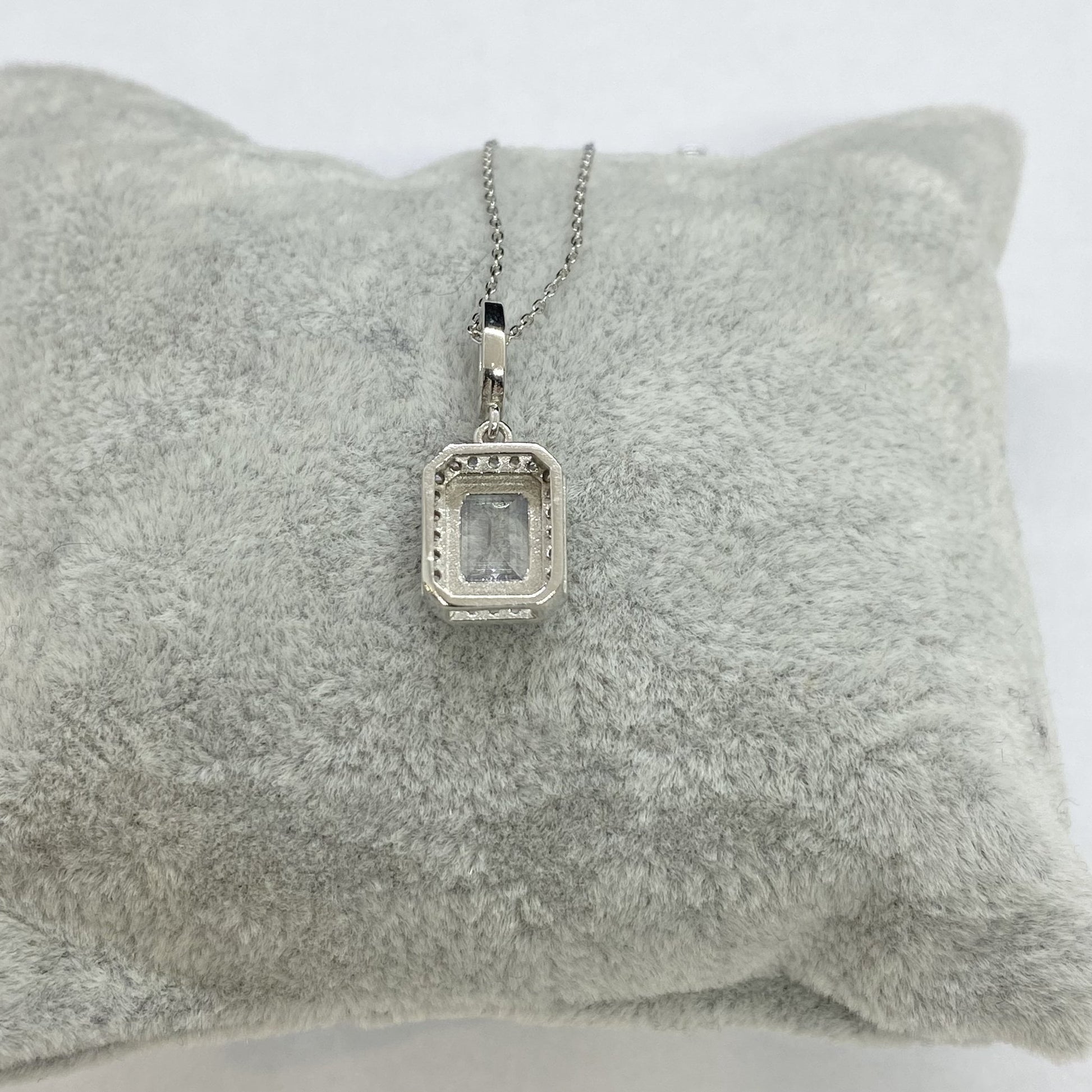 925K Sterling Silver Baguette Necklace for Women , Dainty Baguette Pendant , Solitaire Necklace Silver,Baguette Cubic Zirconia Charm