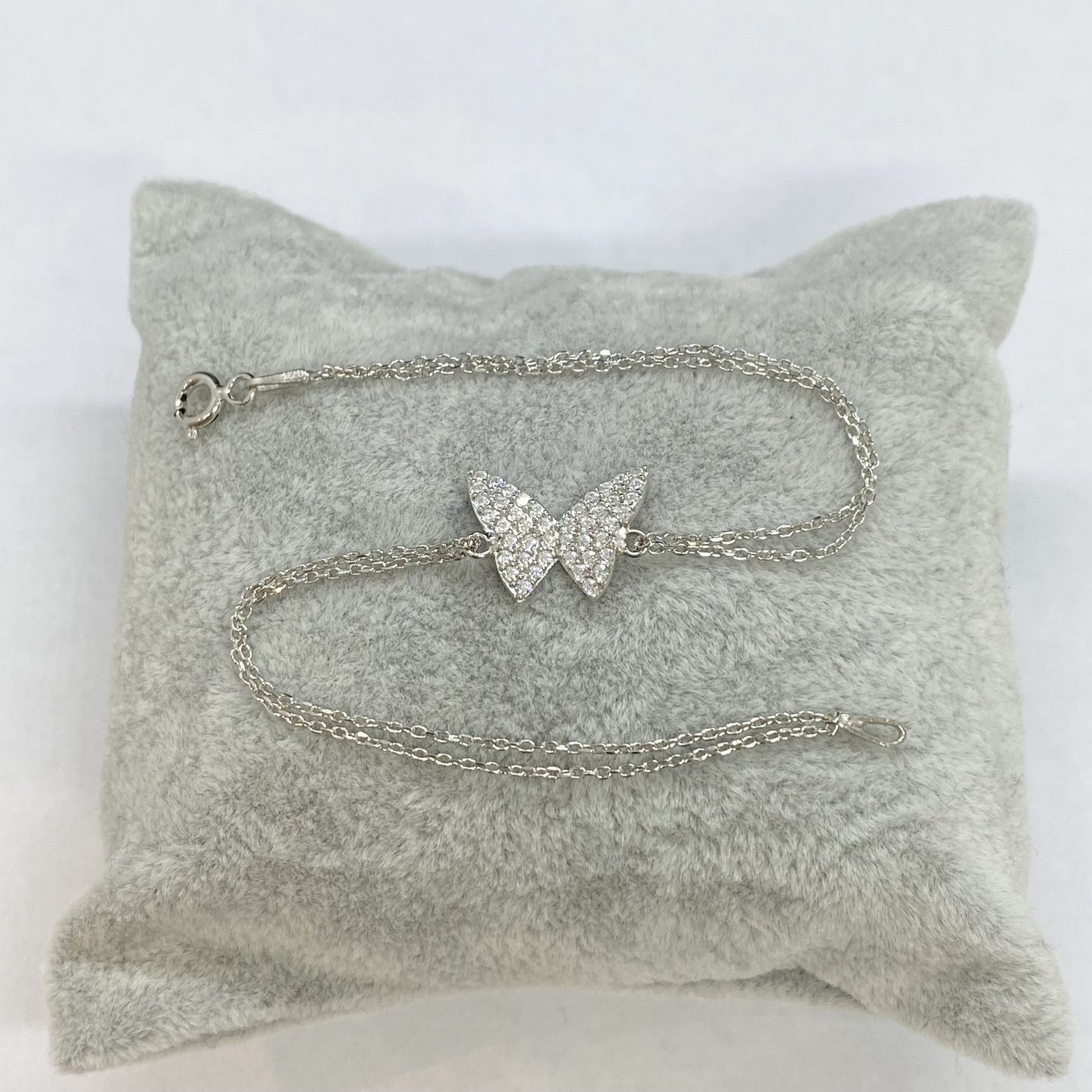 925K Sterling Silver Butterfly Bracelet for Women , Dainty CZ Butterfly Bracelet Silver , Summer Jewelry ,Silver Bracelet , Gift for Her