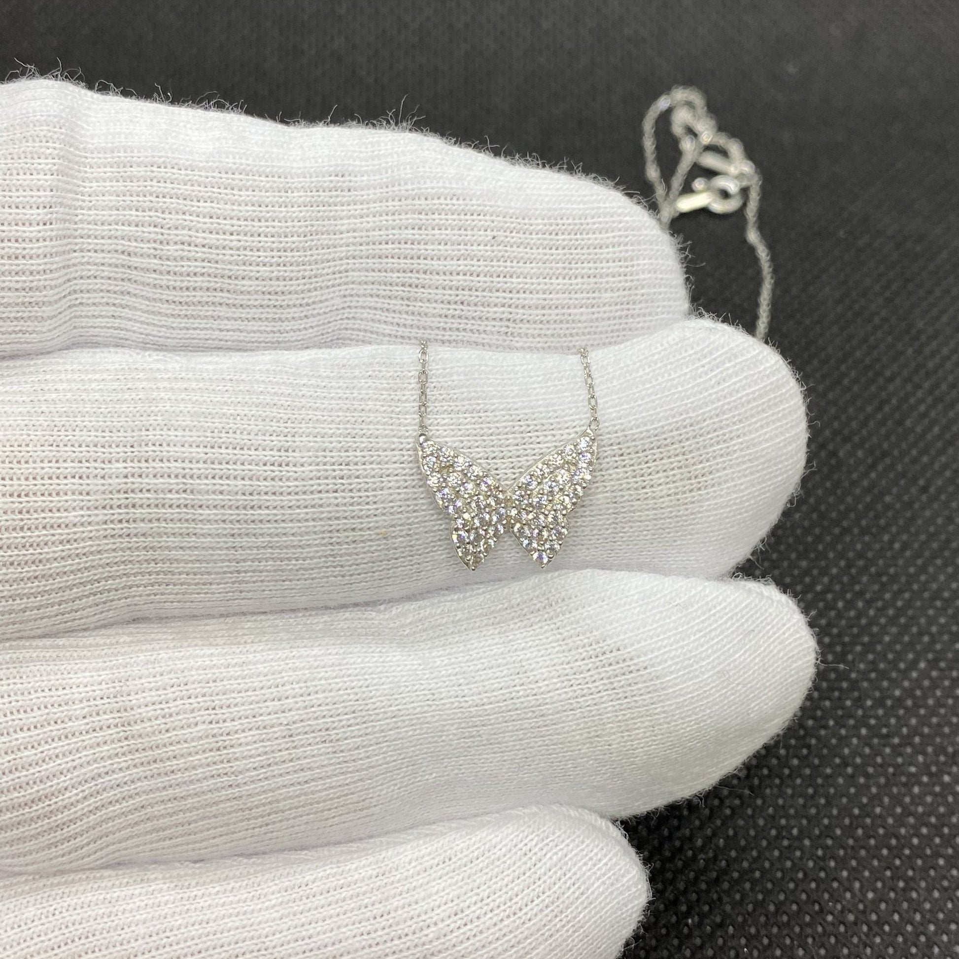 925K Sterling Silver Butterfly Necklace for Women , Butterfly Pendant , Everyday Jewelry , Silver Necklace , Minimalist Layering Necklace