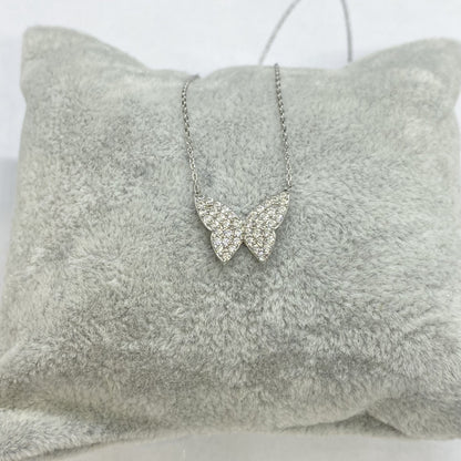 925K Sterling Silver CZ Butterfly Necklace for Women , Butterfly Pendant , Everyday Jewelry , Silver Necklace ,Charm Layering Necklace