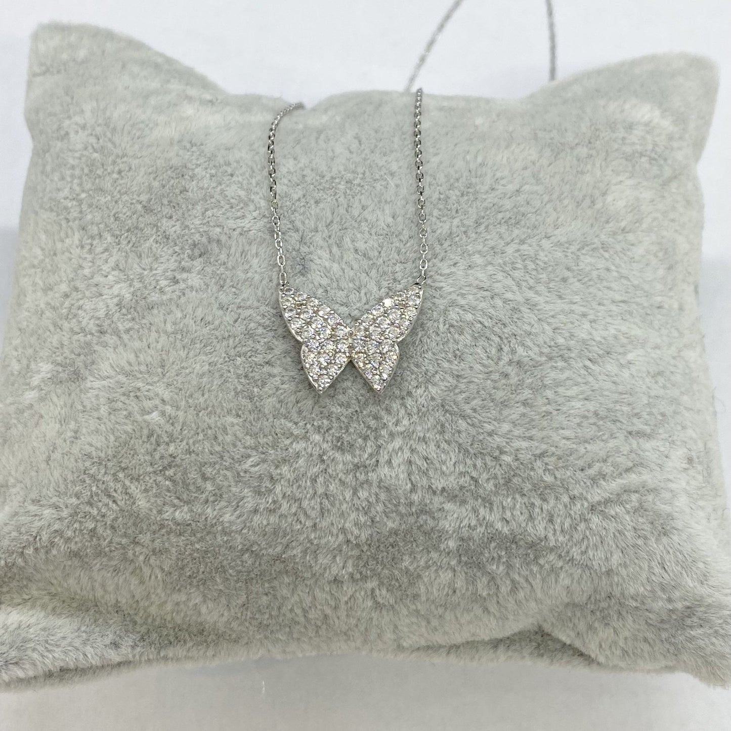 925K Sterling Silver CZ Butterfly Necklace for Women , Butterfly Pendant , Everyday Jewelry , Silver Necklace, Minimalist Layering Necklace
