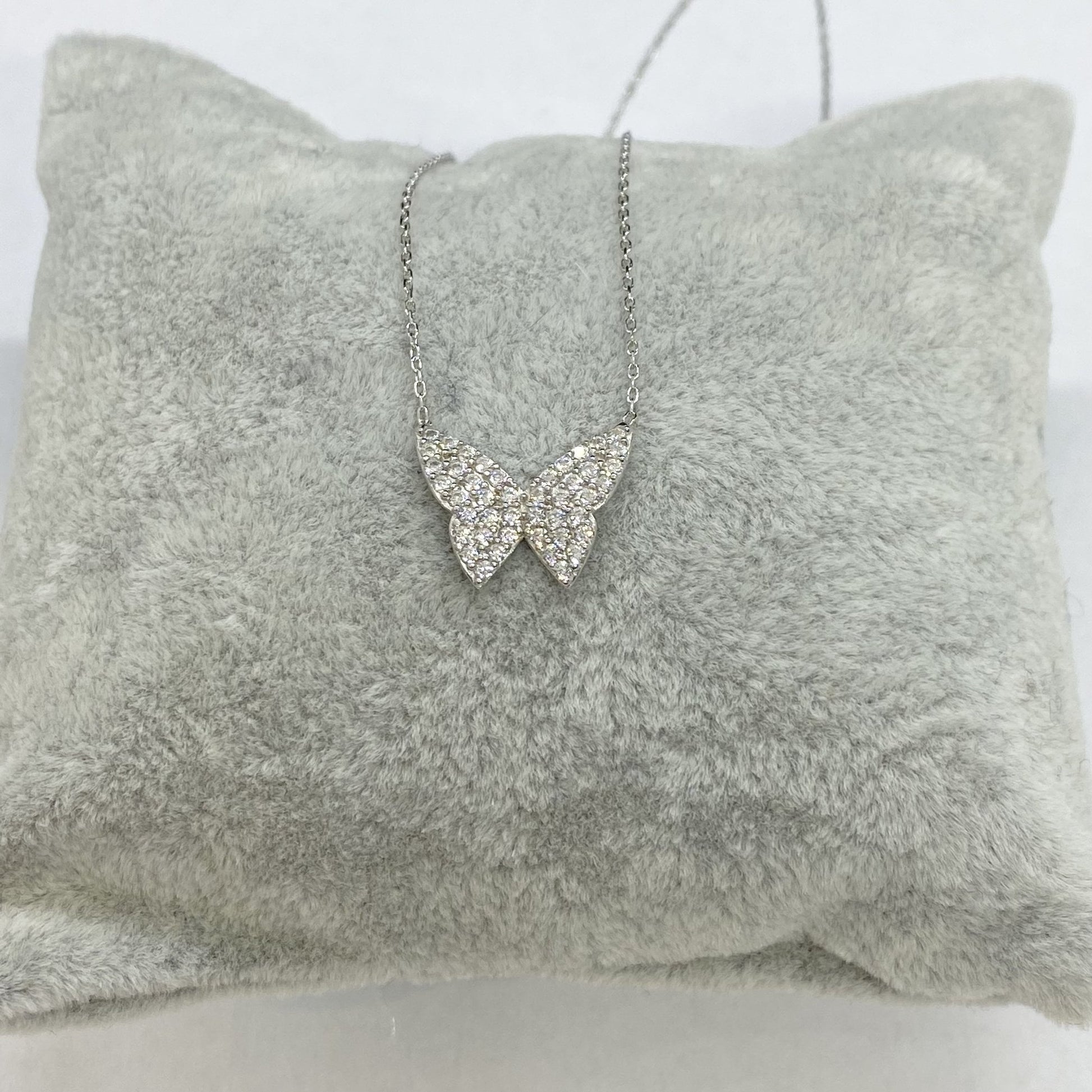 925K Sterling Silver CZ Butterfly Necklace for Women , Butterfly Pendant , Everyday Jewelry , Silver Necklace, Minimalist Layering Necklace