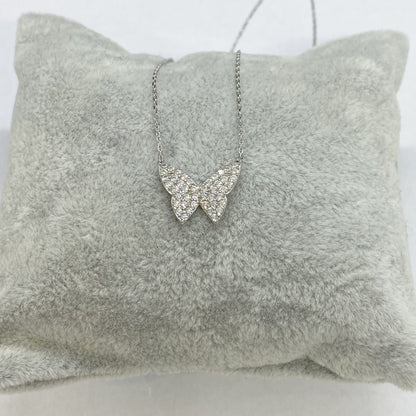 925K Sterling Silver CZ Butterfly Necklace for Women , Butterfly Pendant , Everyday Jewelry , Silver Necklace, Minimalist Layering Necklace
