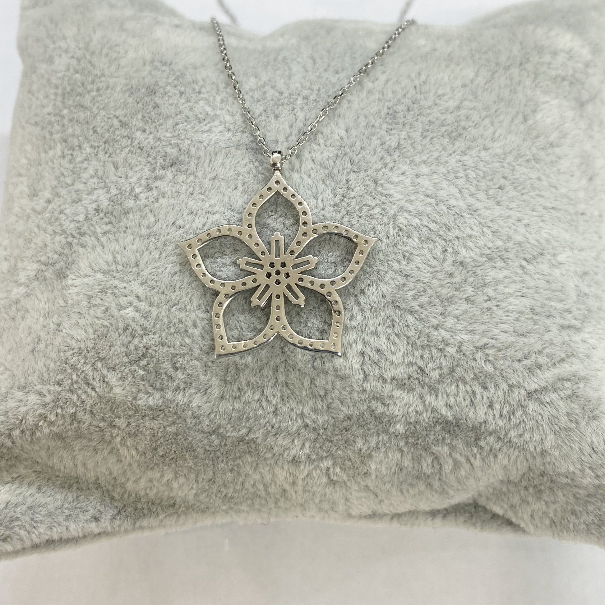 925K Sterling Silver Cherry Blossom Flower Necklace for Women , Flower Pendant Silver , Sakura Flower Necklace , Summer Jewelry ,Gift for Her