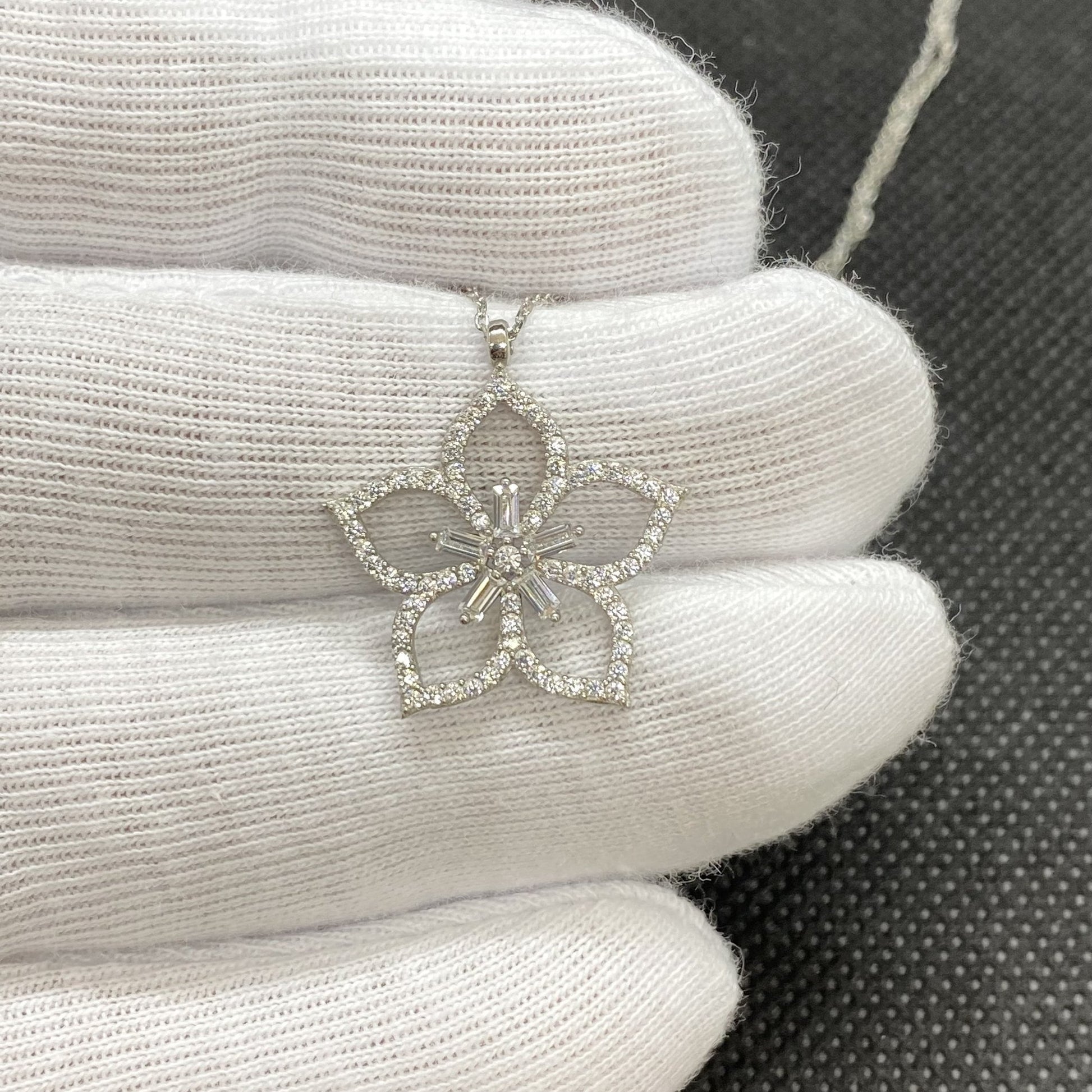 925K Sterling Silver Cherry Blossom Flower Necklace for Women , Flower Pendant Silver , Sakura Flower Necklace, Summer Jewelry,Gift for Her