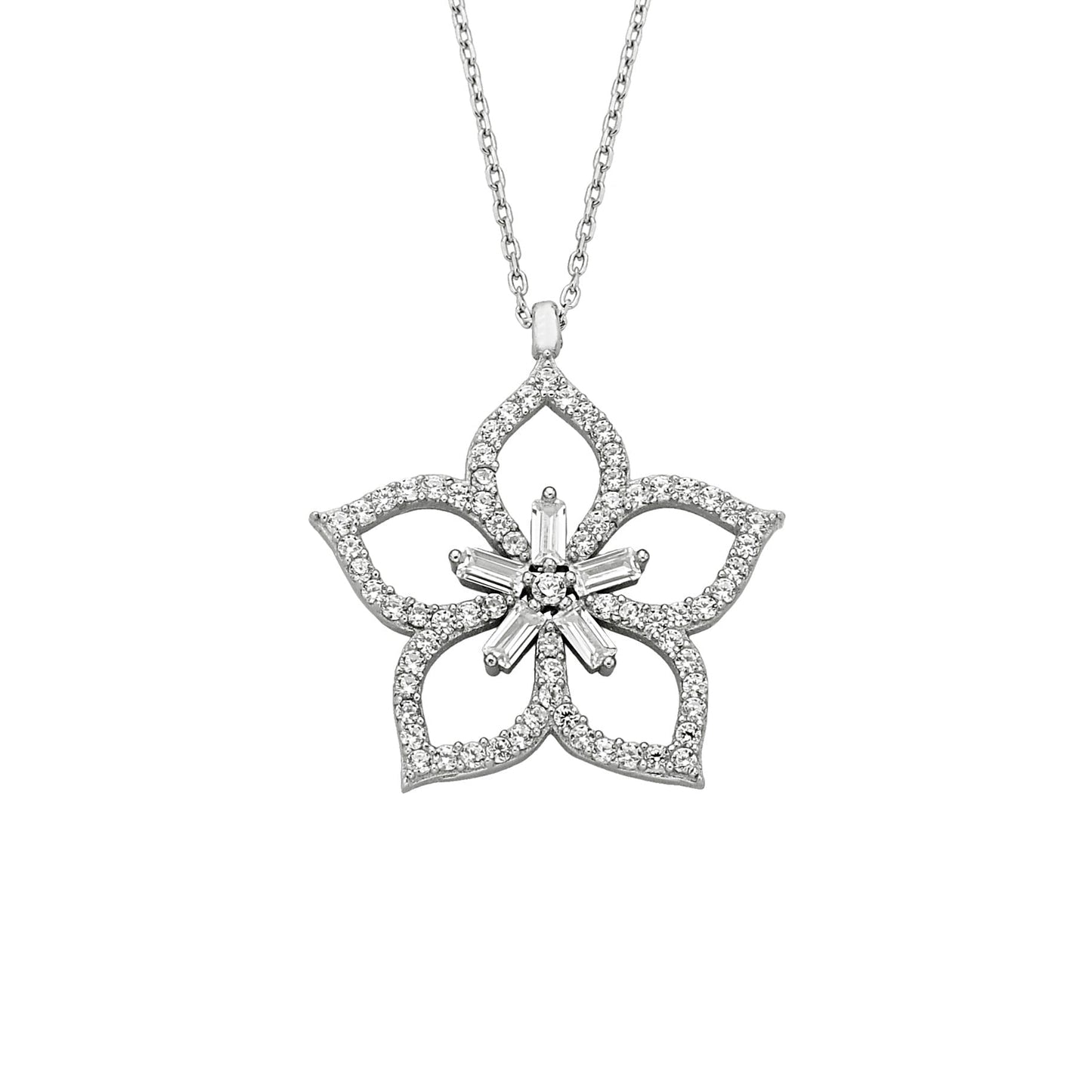 925K Sterling Silver Cherry Blossom Flower Necklace for Women , Flower Pendant Silver , Sakura Flower Necklace , Summer Jewelry,Gift for Her